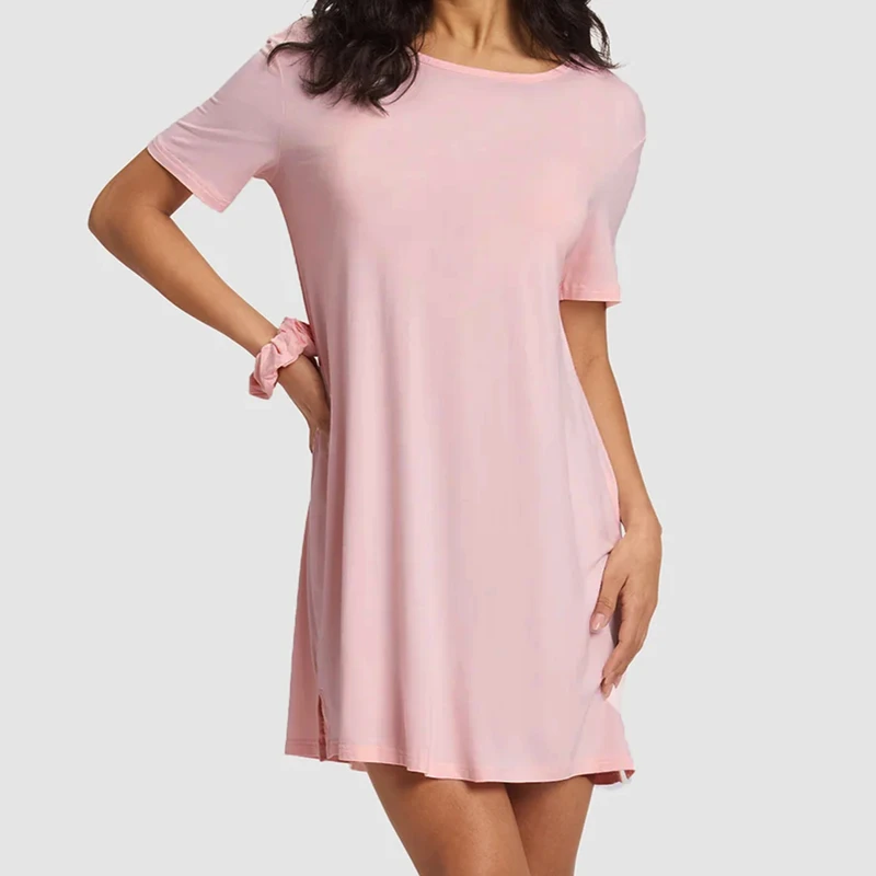CHINEE Bamboo Viscose Soft Women Sleep Dress Ladies Nightgown Nightdress Nightie Women's Sleep Shirt Nightwear