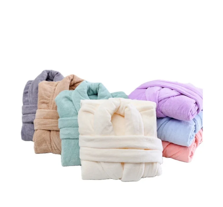 CHINEE-Bath-Robe-Cotton-Soft-Plain-Black-Coral-Fleece-Womens-Robe-Bath-Towels-Autumn-and-Winter-Bathrobe-Plus-Size-and-Grow-Bathrobe