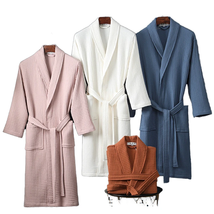 CHINEE Bath robe For Women Waffle Knit Plain Dyed Terry Bathrobe Soft Custom Logo Luxury Bath robes SPA robe