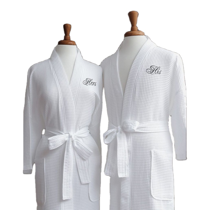 CHINEE Beauty Salon Single Layer White Waffle Bathrobe For SPA