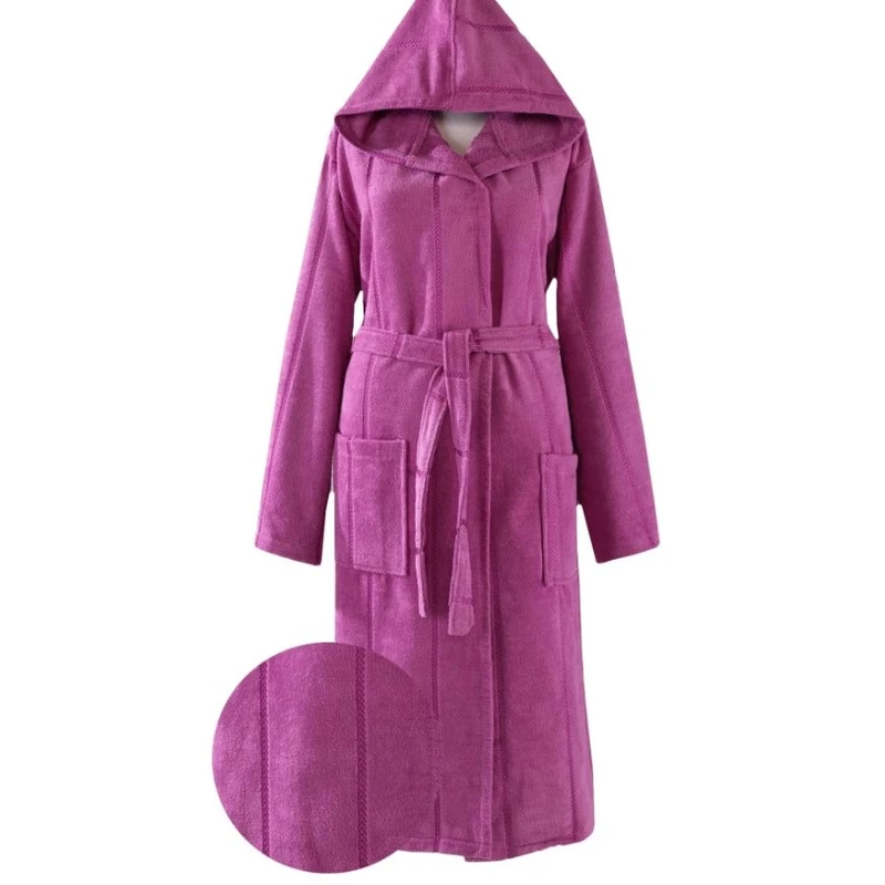 CHINEE Bedding World Single Bathrobe Purple Cotton Tub Mats & Bath Towels
