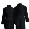 CHINEE Black Cotton Blended Waffle Kimono Bathrobe Soft & Quick Dry Spa Robe Lightweight Personalized Hotel Dressing Gown
