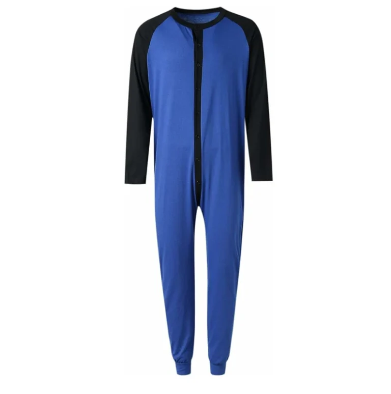 CHINEE-Breathable-Embroidered-Fleece-Mens-Customizable-Black-and-Blue-Pajamas