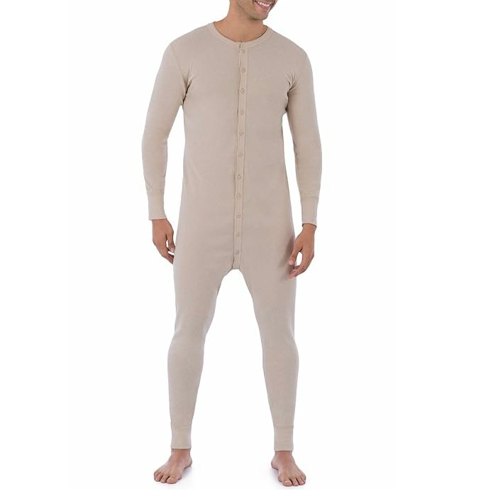 CHINEE Breathable Plus Size Custom Adult Men Onesie Pajama Fleece Jumpsuits with Feet 100% Cotton Made by Pakistani Company