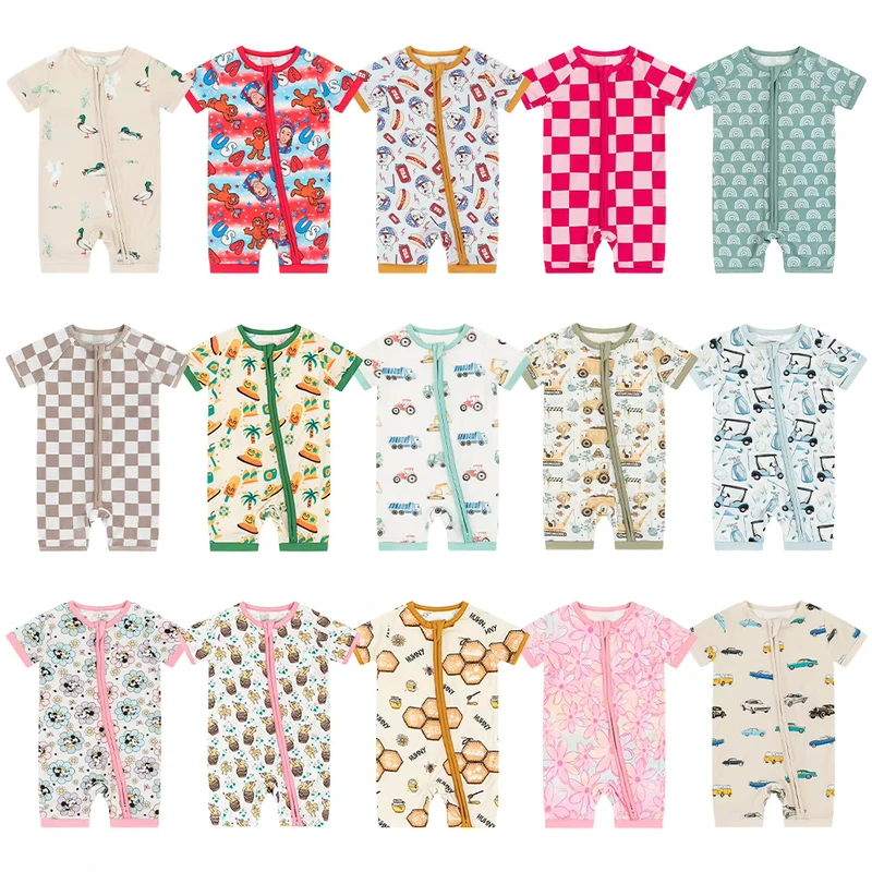 CHINEE Bulk Summer Bamboo Baby Pajamas Designer For Watchcustom Name Hello Kitty Baby Boy And Girls Clothes 1 To 3 Years Pyjamas