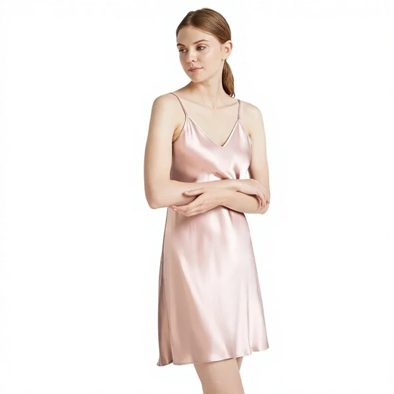 CHINEE-Butterfly-Embroidered-19-Mmi-V-neck-Breathable-Silk-Nightdress-Womens-Summer-Mulberry-Silk-Simple-Home-Clothes-Sexy-for-Dress