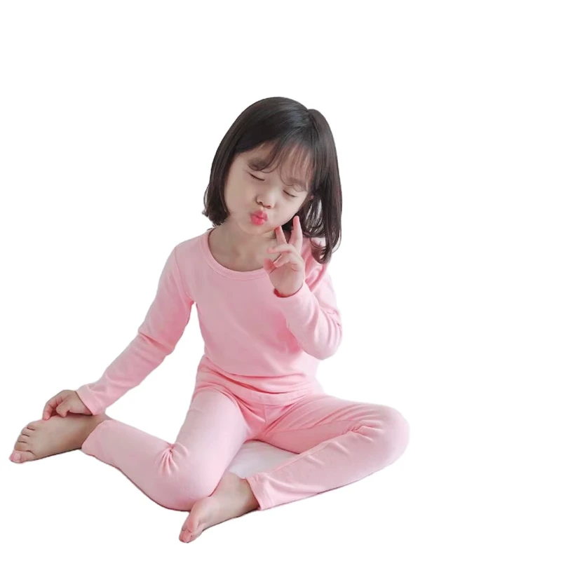 CHINEE CY349 Baby Pajamas Set Cotton Kids Long John Autumn Winter Underwear Children Clothes Good Stretch Fabric Size 90cm 150cm