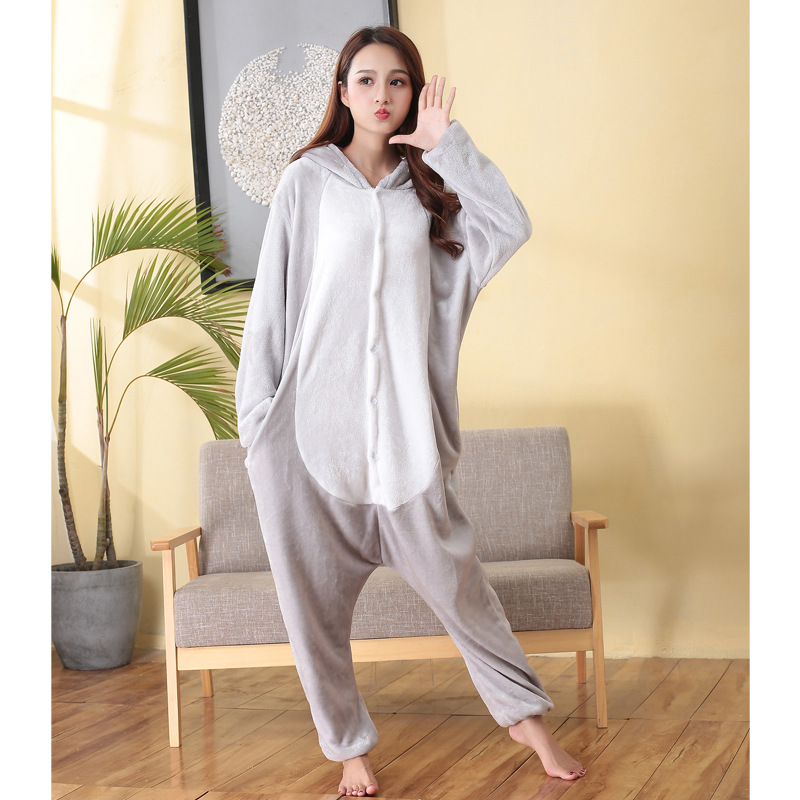 CHINEE Cartoon Bunny One piece Pajamas for Adults Kids Winter Flannel Pink Rabbit Sleepsuit Family Matching Animal Themed Loungewear