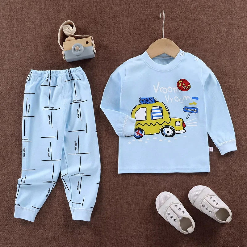 CHINEE Casual Long Sleeve Winter Cartoon Printed Kids Pajamas Baby Girls Boys Sleepwear for Kids Pjs Pyjamas