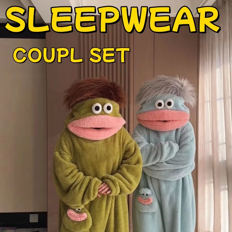 CHINEE Casual Loungewear Couple Pajamas Funny Women's Party Wear Plus Size Robe Femme Women's Set Summer Sleepwear IM77K W