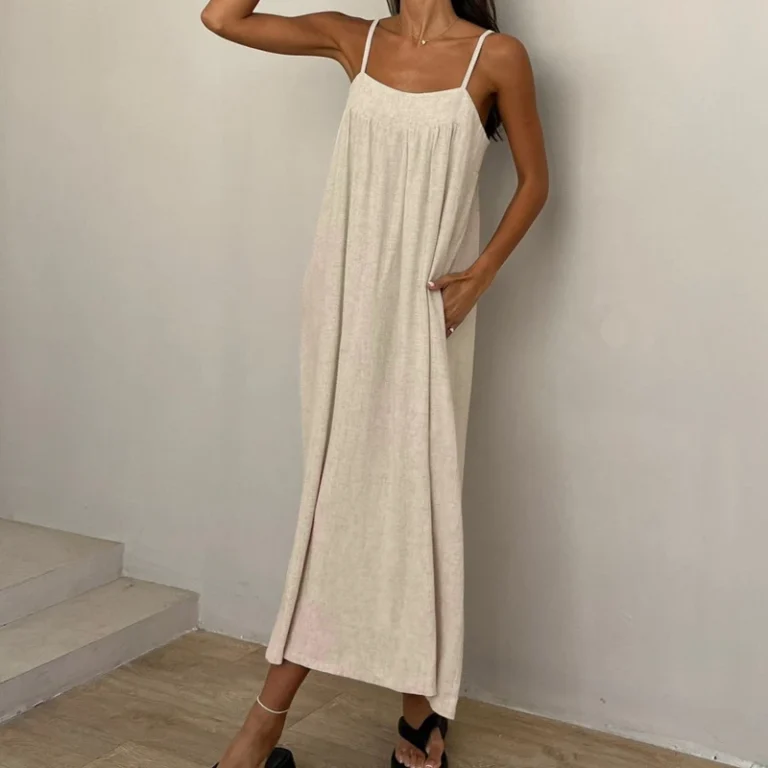 CHINEE-Casual-Women-Night-Dress-Sleeveless-Nightgowns-Backless-Nightwear-Ankle-Length-Dress-Viscose-Linen-Womens-Nightgown