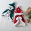 CHINEE Cat & Dog Winter Christmas New Year Polyester Outfit Little Red Riding Hood Cloak Cape Santa Hat