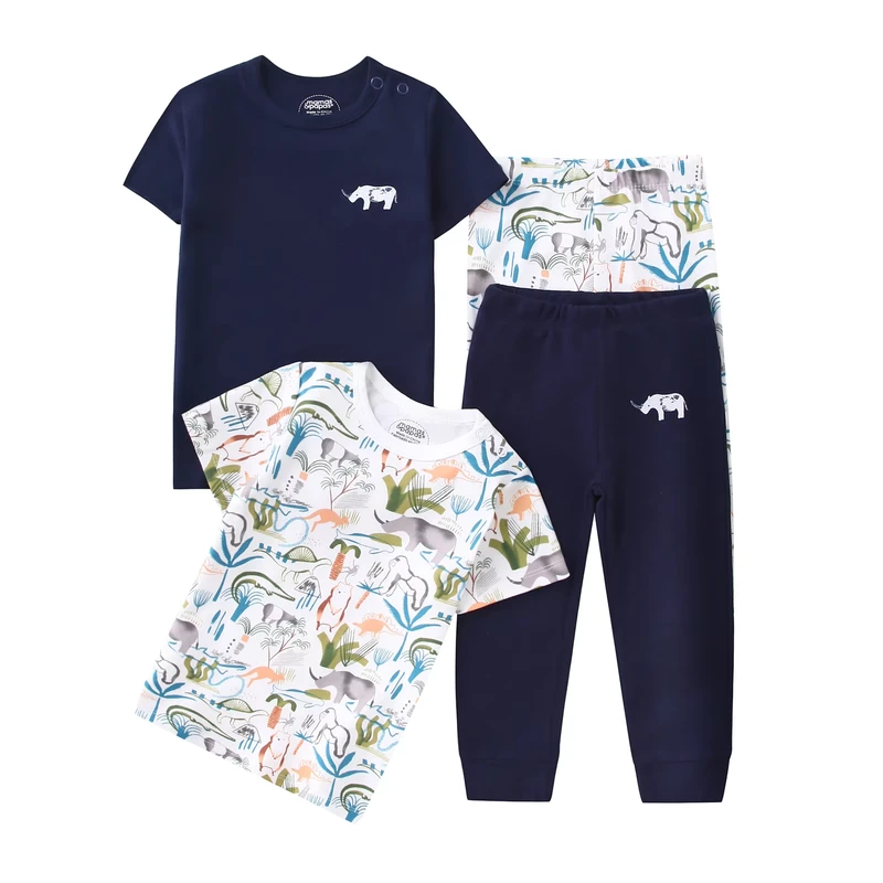 CHINEE Child Home Clothing Set Summer Thin Short sleeved Casual Boys and Girls Set Children's Pajamas