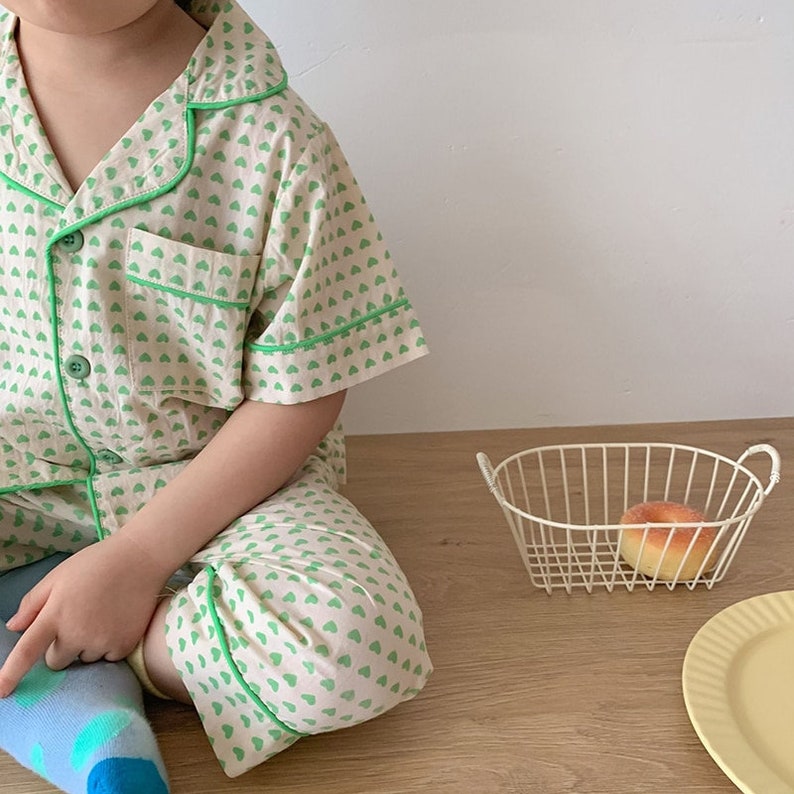 CHINEE Children Baby Muslin Print Pajamas Set Kid Infant Summer Set Unisex Pajamas Suit