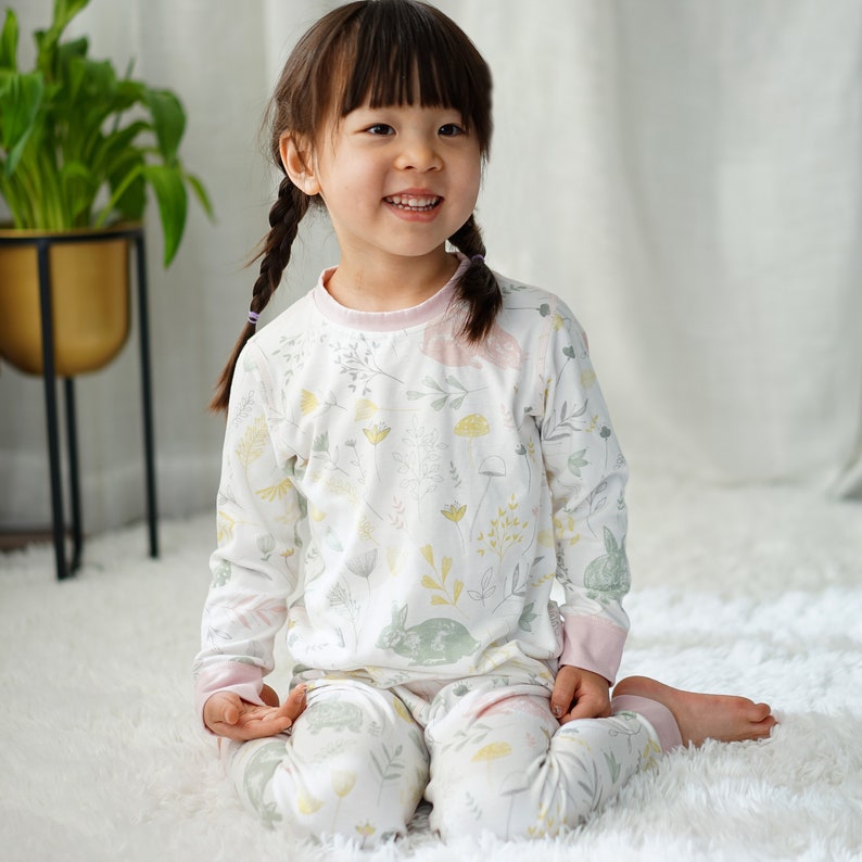 CHINEE Children Baby Pajamas Two Piece Set Kid Cartoon Bamboo Pajamas Set Girls Suit