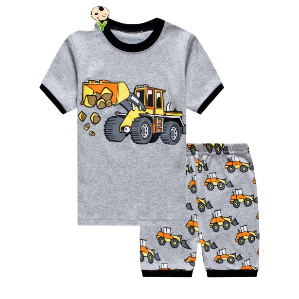 CHINEE Children Summer Cartoon Pajamas Sets 100% Cotton Toddler Kids Sleepwear Set 051