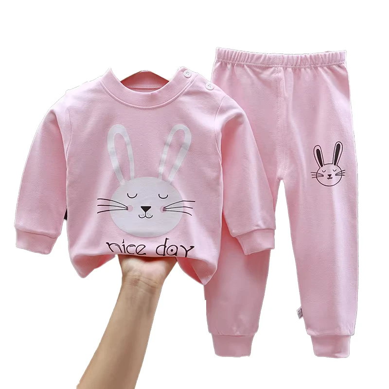 CHINEE Children's Animal Print 100% Cotton Pajamas for Boys and Girls Autumn Infant Baby