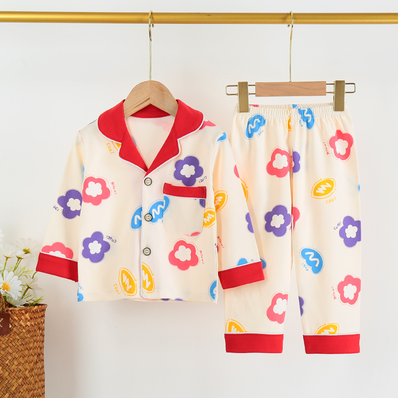 CHINEE Children's Casual Pajamas Sets for Babies and Toddlers Girls 100% Cotton Warm Moisture Wicking Soft Plaid Cartoon Letter Print