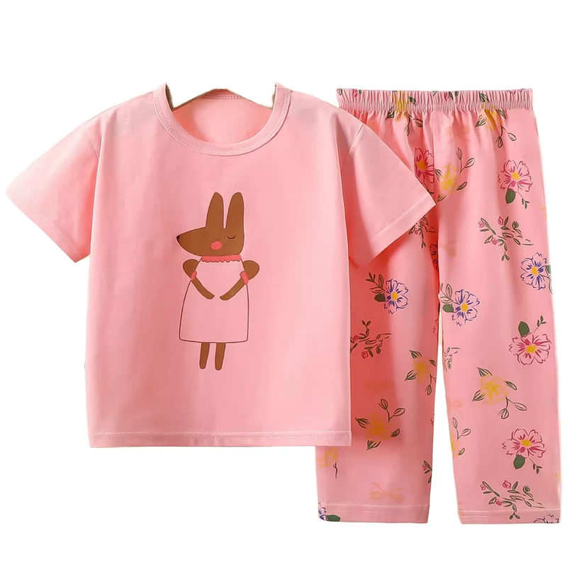 CHINEE Children's Clothing Set Cotton Kids Pajama Set Baby Clothes Summer 2 Pieces Boys Clothing Sets