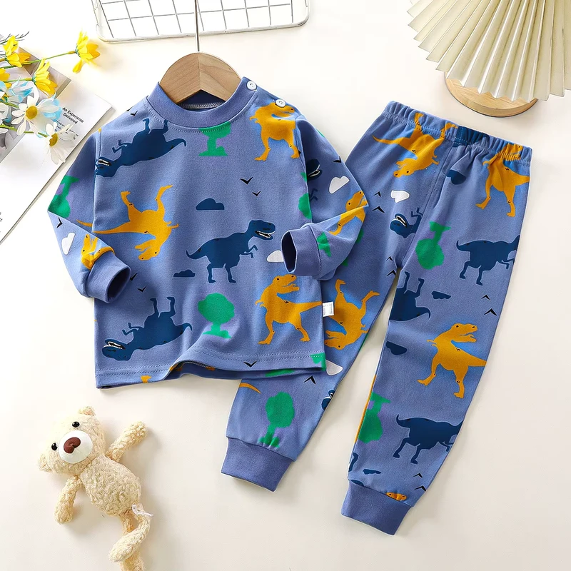 CHINEE Children's Underwear Set Cotton Boy's and Girl's Baby Clothes Warm Residential Clothing Autumn Children's Clothing Pajamas