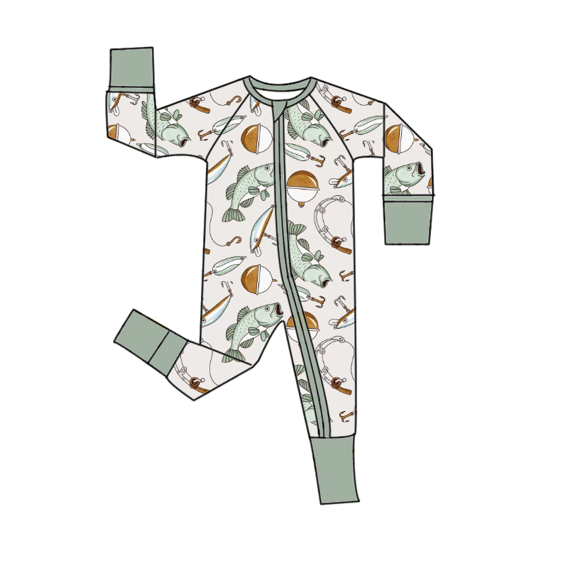 CHINEE Children's Zippered Pajamas Long sleeved for Babies and Toddlers Sleepwear Clothing