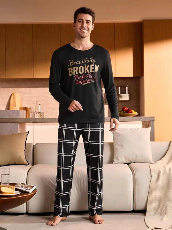 CHINEE China Custom Luxury Plus Size Breathable Quick Dry Men's Plaid Pajama