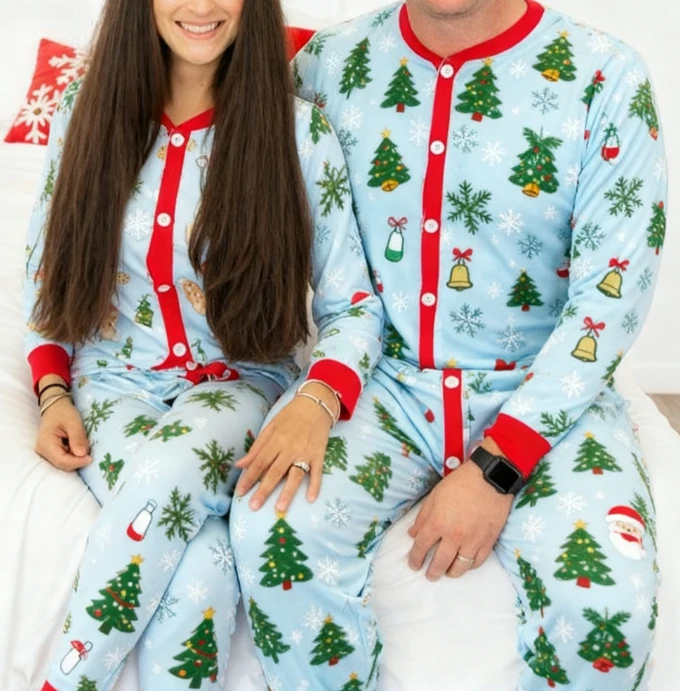 CHINEE China Supplier 1 Piece MOQ Long Sleeve Christmas butt flap pajamas Spandex Cotton Butt Flap Pajama Onesie with Butt Flap
