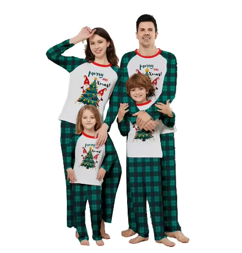 CHINEE Christmas Baby Boys Cotton Family Matching Pajamas Santa Claus Christmas Tree Letter Print Anti shrink Winter Home