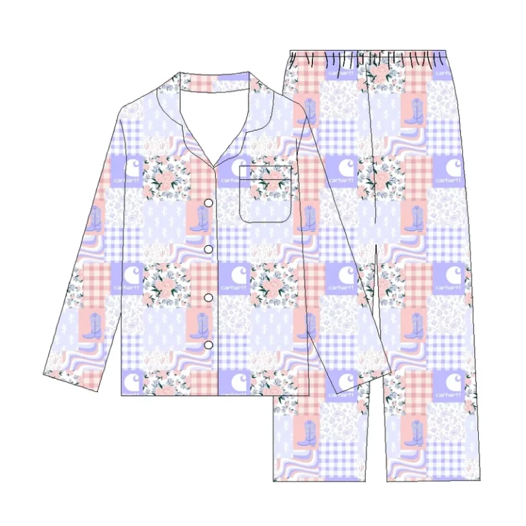 CHINEE-Christmas-Family-Matching-Outfits-95Bamboo-2pcs-Comfortable-Custom-Printed-Womens-Pajamas
