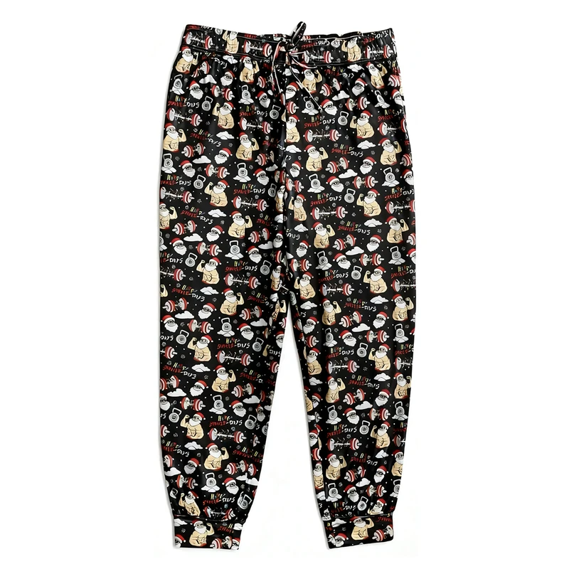 CHINEE Christmas Men Pajama Pants Funny Cartoon Print Soft Lounge Sleepwear Home Wear Limited Stock Ready to Ship