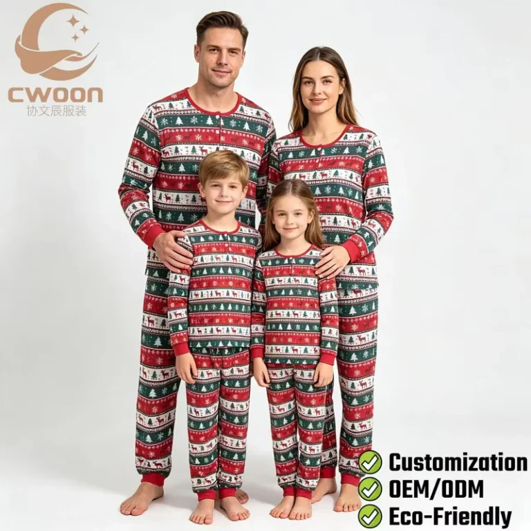 CHINEE-Christmas-Pajamas-Family-Matching-Set-Silky-Santa-Womens-Sleepwear-Family-Christmas-Pajamas-for-Holiday