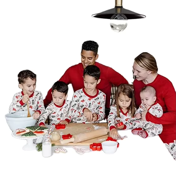 CHINEE ChuchuPuff Factory Factory Custom Baby Family Jammies Matching Holiday Organic Cotton Christmas Pajamas