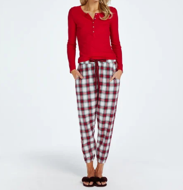 CHINEE Classic Solid Women's Flannel Pajama Pants Mid Waist Eco-Friendly Breathable Wide Leg for Autumn Lounging