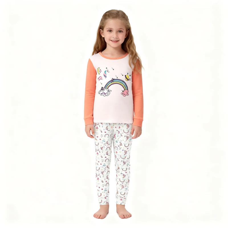 CHINEE Comfortable Kids Sleepwear Soft Cotton Pajamas Baby Sleepwear Set Print Pajamas Knitted Fabric Pajamas Breathable Sleepwear