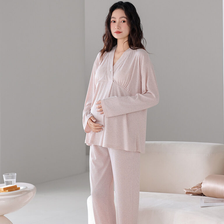 CHINEE-Comfortable-Maternity-Nightgowns-for-Women-Maternity-Care-Sleepwear-Made-of-Bamboo-with-a-Smooth-Texture-Womens-Sleepwear