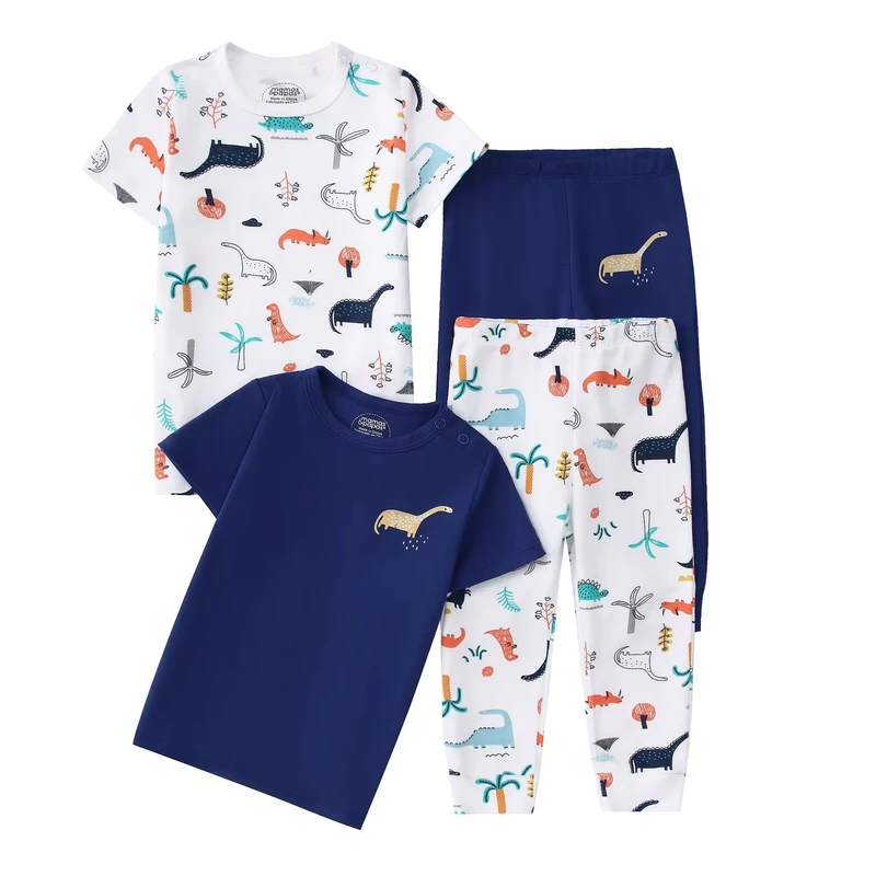 CHINEE Comfortable Toddler Baby Pajamas Set Soft Cute for Kids Summer Clothing Set 100% Cotton