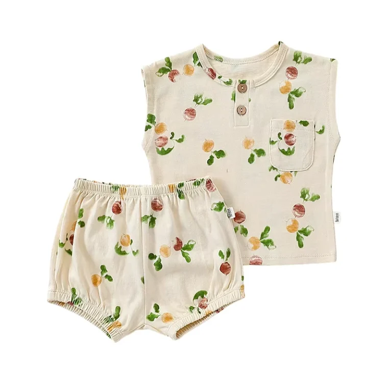 CHINEE-Competitive-Price-Summer-Fashion-Cotton-Baby-Romper-2pcs-Sets-Breathable-Lightweight-Not-Stuffy-Kids-Pajamas