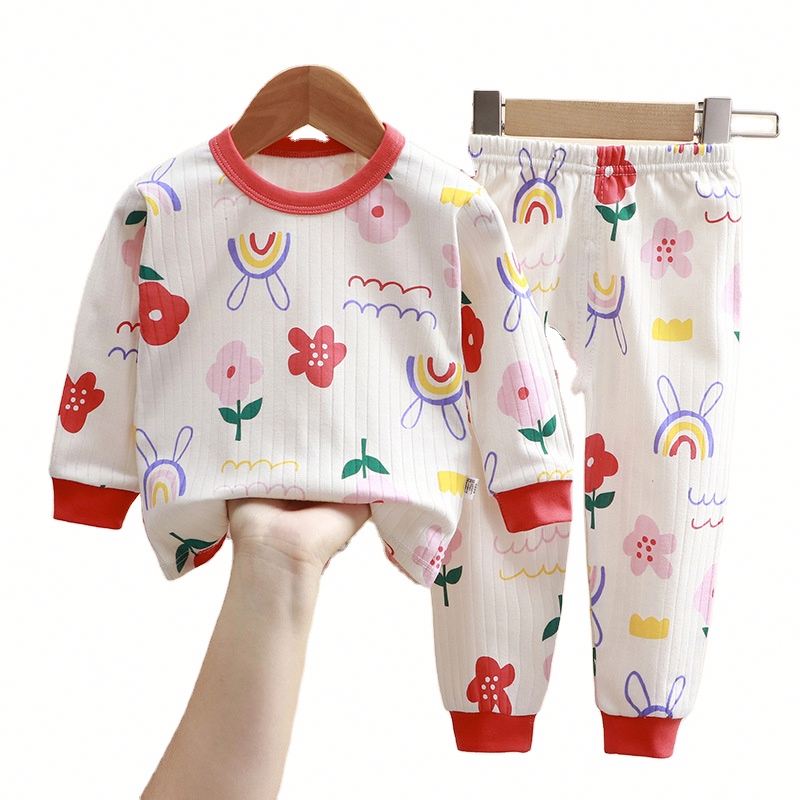 CHINEE Cotton Children's Pyjamas Toddler Long Sleeve Soft Sleepwear Boys Girls Pajamas Set Winter Pjs Kids 1 12Years