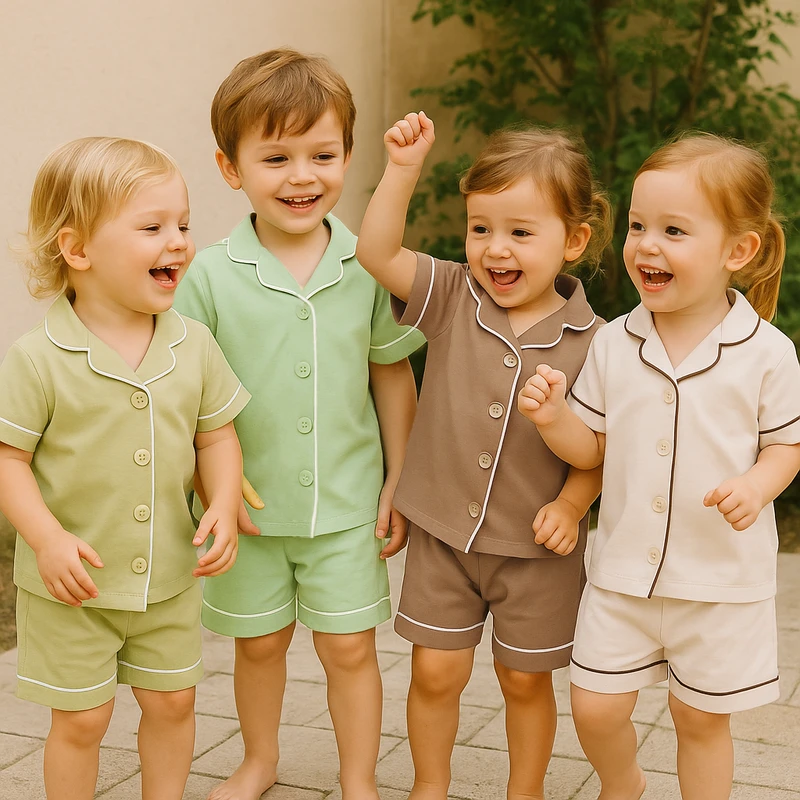 CHINEE Cotton Kids Pajamas Toddler Boy Girls Clothing Sets Girls Sleepwears Children's Pajamas Set Kids Summer Clothes