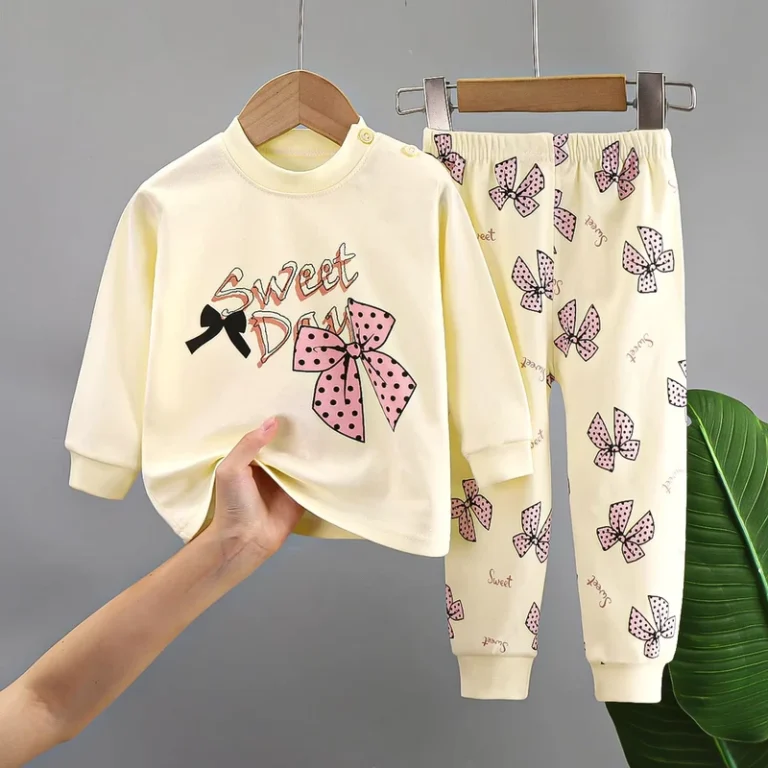 CHINEE-Cotton-Long-Sleeping-for-Children-Baby-Cotton-Round-Neck-Pajamas-for-Kids-Boys-Girls-for-Home-Wear-2-Piece-Sets