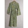 CHINEE Cotton Printed Kimono Robe for Women Bohemian Wrap Gown Casual Summer Home Wear Bathrobe V neck Full Length Lightweight Quick