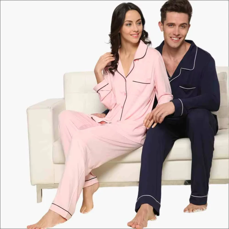 CHINEE Couple Sleepwear Pajama Valentine's Pajamas PJ Pijamas Set Family Sleepwear Custom Logo Women Classical Sleepwear