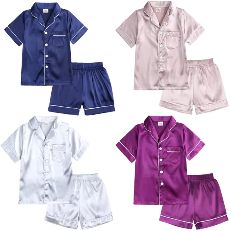 CHINEE-Cross-Border-Supply-Summer-Satin-Baby-Pajamas-Set-Breathable-Ice-Silk-for-Boys-and-Girls-Home-Clothes-for-Children