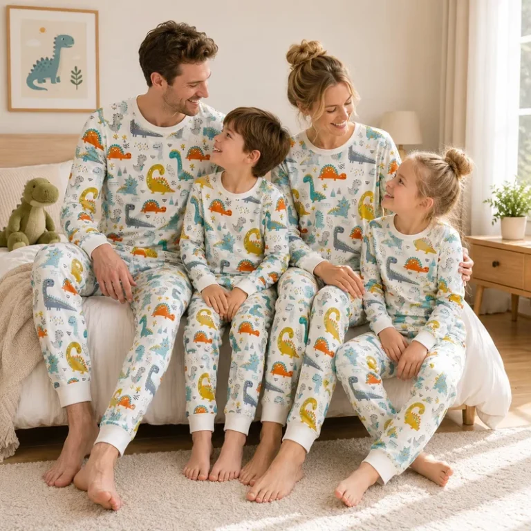 CHINEE-Custom-100-Cotton-Family-Pajamas-Matching-Set-Printed-Sleepwear-Long-Sleeve-Loungewear-Set-for-Family