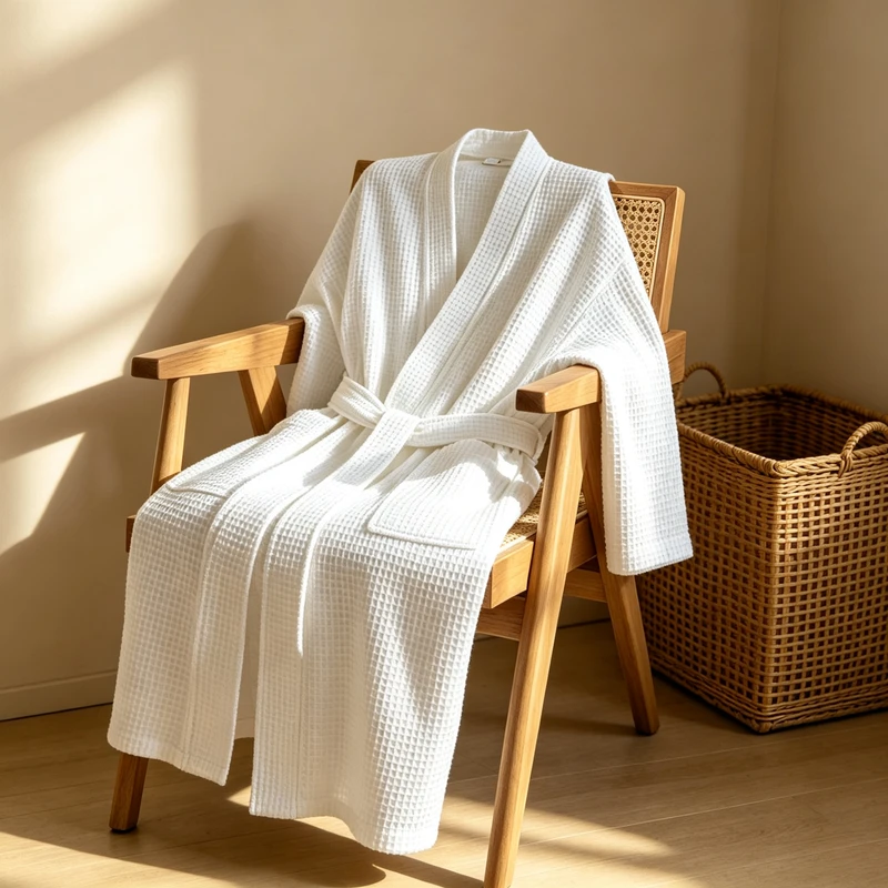 CHINEE Custom 100% Cotton Long Sleeve Breathable Waffle Weave Bathrobe Quick Dry Eco Friendly Multiple Colors Available