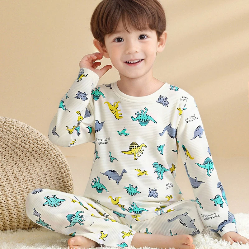CHINEE Custom 2 Piece Cotton Toddler Pyjamas for Children Comfortable Soft Breathable Sleepwear Boys Girls Winter Cartoon Print Set