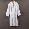 CHINEE Custom 5 Star Hotel Logo White Luxury Breathable Soft Robe Waffle 100% Cotton polyester Romantic Solid Bath Robes