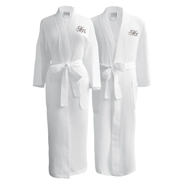 CHINEE-Custom-5-Star-Hotel-Logo-White-Robe-Waffle-100-Cotton-Bath-Robes