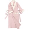 CHINEE Custom 5 Star Hotel logo Luxury Piped Trim Spa Bath Robe 100% Cotton Waffle Weave Bathrobe