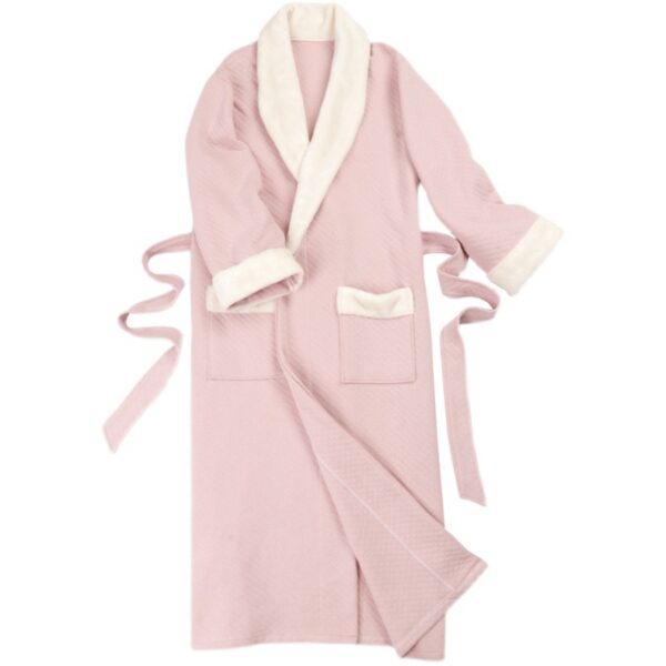 CHINEE Custom 5 Star Hotel logo Luxury Piped Trim Spa Bath Robe 100% Cotton Waffle Weave Bathrobe